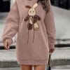 X Eyed Bunny Hooded Sweatshirt Dress (20126)