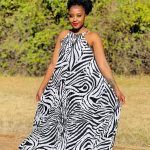 Zebra print maxi dress (31878)