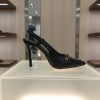 Patent leather slingback pumps(W9222-1)