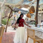 Two-Tone Embellished Maxi Dress  (1494)