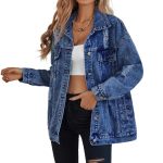 Oversized Distressed Denim Jacket (2633)