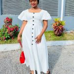Puff Sleeve Button-Front Midi Dress (20552) - (Duplicate Imported from WooCommerce)