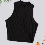 Sleeveless, mock neck top (815)