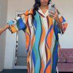 Colorful Printed Maxi Dress (Q17773)