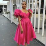 Vibrant Pink A-line Midi Dress (1308)