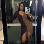 V-neck and long sleeves Dress (4405)