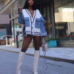 Oversized Denim sleeves Cardigan (0022)