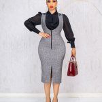 Corporate Pinafore Pencil Dress (31874)