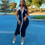 Sleeveless bodycon midi dress(1515)