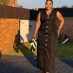 Button-Front V-Neck Maxi Dress (1450)