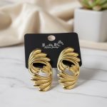 Sculptural leaf or swirl statement earrings