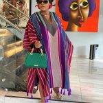 Colorful, striped Aso Oke boubou Dress (2950)