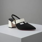 Block heel slingback shoes (9232)