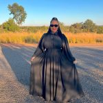 Long sleeve belted collar maxi dress (6061)