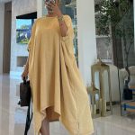 Oversized kaftan-style midi dress (3243)
