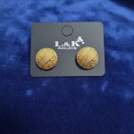 Basket weave dome stud earrings