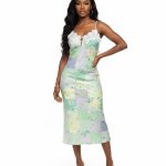 Patchwork-print midi slip dress (20958)