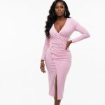 Bodycon wrap midi dress (2569)