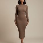 Ribbed bodycon midi dress (20335)