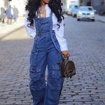 Cargo Denim Overall Jumpsuit (31619)