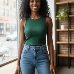 Ribbed crop top(D650)