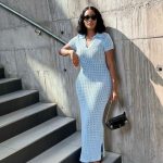 Short-sleeved maxi dress(UB-4473)