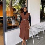 Double-breasted sleeveless blazer dress (A1637)