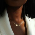 Minimalist gold-tone piece necklace