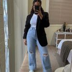 High-waisted wide-leg jeans (324)