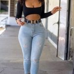 High-Rise Ripped Skinny Jeans(A-5109)