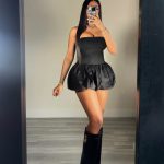 Bubble-hem mini dress (Q19876)