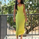 Crochet knit maxi dress(YB61138)