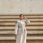 Double-Breasted Scarf-Detail Overcoat(B32004)