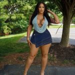 Dark wash denim wrap skort(Q690)