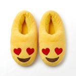 Plush emoji slippers