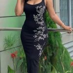 Sleeveless midi bodycon dress(21546)