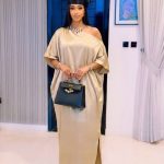 Asymmetric satin bubu kaftan dress(21302)