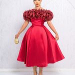 Fit-and-flare midi dress(31934)