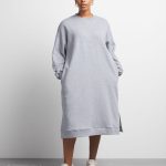 Oversized sweatshirt midi dress(21963)