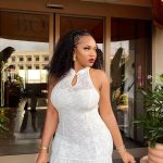 Lace halter-neck dress(21398)