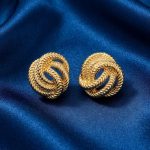 Twisted love knot stud earrings