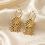 Tiered leaf drop earrings