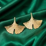 Ginkgo leaf statement earrings