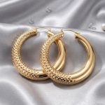 Chunky textured hoop earrings