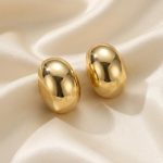 Chunky oval dome stud earrings
