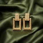 Geometric textured drop earrings