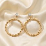 Twisted circle drop earrings
