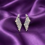 Geometric rhinestone drop earrings