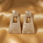 Geometric statement drop earrings
