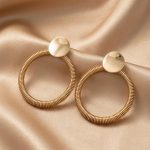 Coiled hoop drop earrings